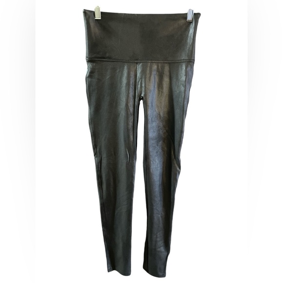 SPANX Faux Leather Leggings With Tummy Control - Picture 1 of 10